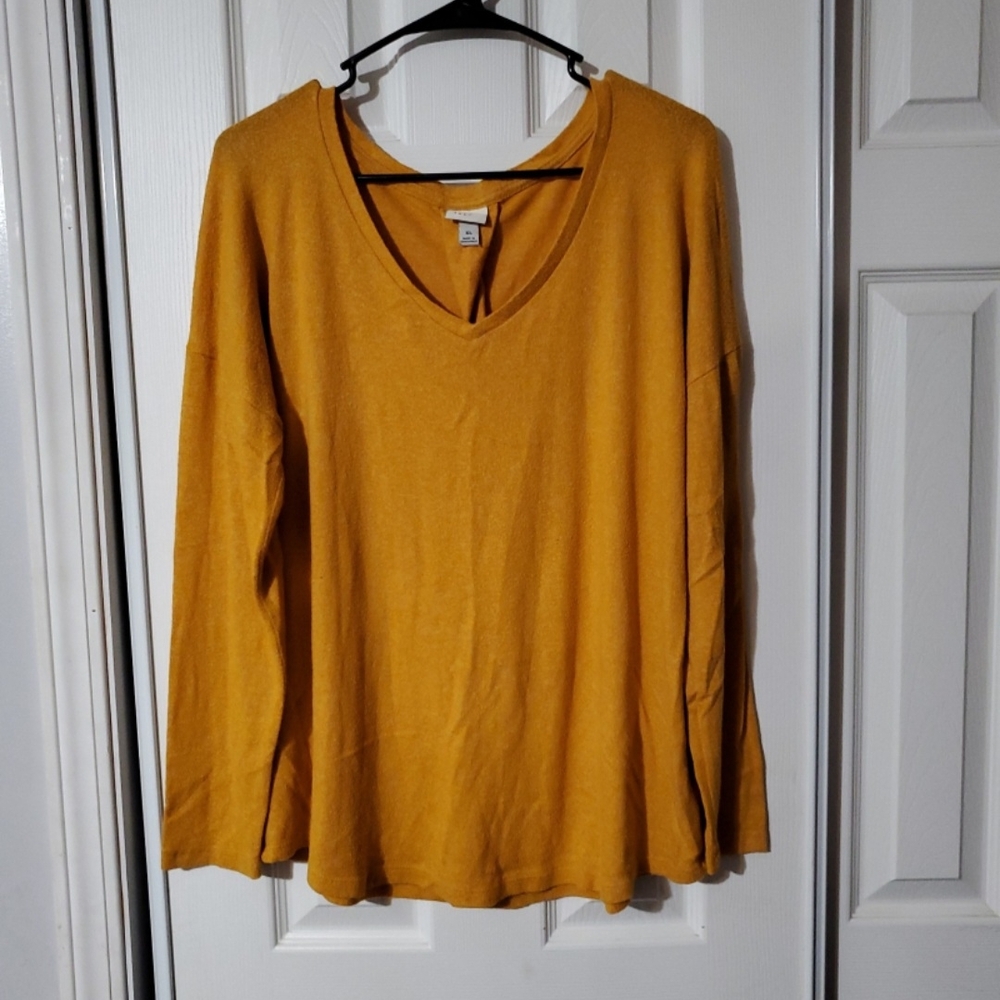 A New Day Yellow Long Sleeve Oversized Blouse